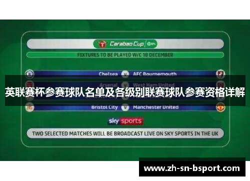英联赛杯参赛球队名单及各级别联赛球队参赛资格详解 英联赛杯参赛球队名单及各级别联赛球队参赛资格详解